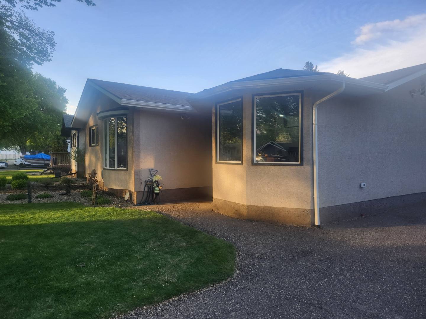 Fresh gutter installation on a home